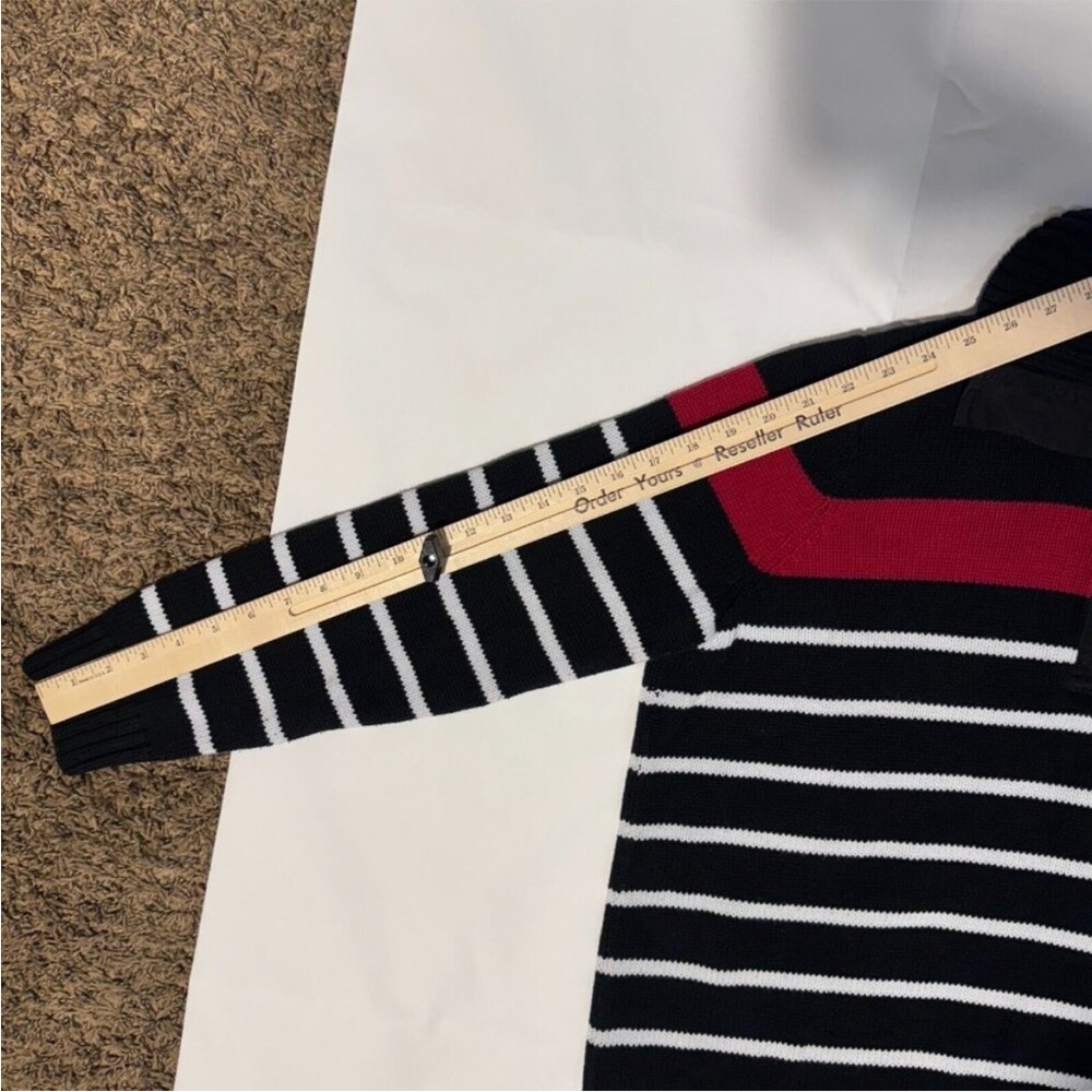 Lauren Ralph Lauren Black and Red Knit Striped Sweater Size 1X - Picture 8 of 8